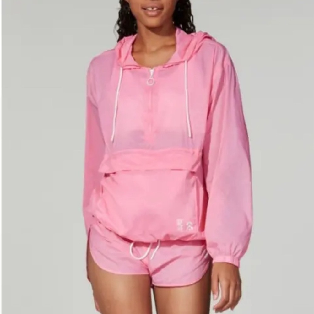 Les Girls Les Boys Oversized Pullover Windbreaker‎ Pack A Mac Jacket SZ XS